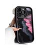 Rosa Meereswellen-Silikonhülle für iPhone 13/14/15/16 Pro Max - Vollständige Abdeckung und 17-Tage-Augenschutz
