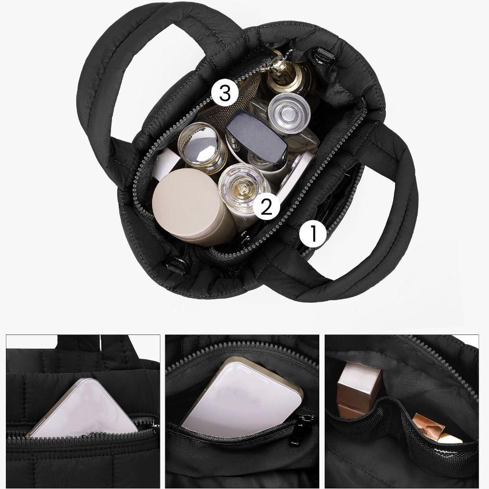 Nylon Crossbody-veske Vattert Skulderveske Lett Puffer-veske Arbeid