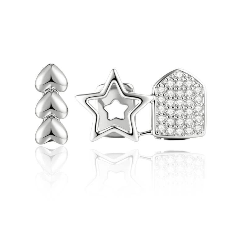 1/2Pcs Geometric Irregular Tooth Grill Dual Hollow Five Star Dental Decor for Club Night Out Styling