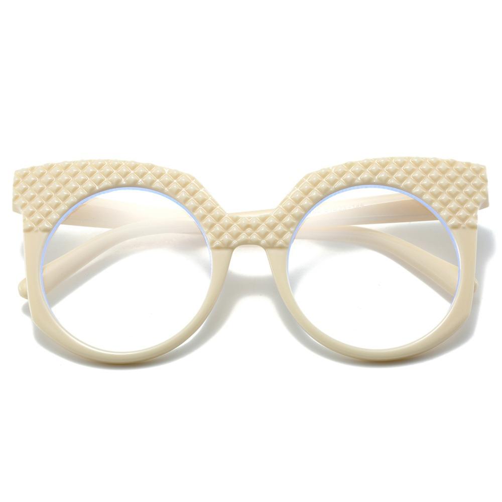 

New Women Oval Glasses Frame Anti Blue Light Reading Glasses Fashion Hand Made Hyperopia Spectacles 0~+6 Custom Prescription plastic demo lens молоко, білий колір