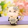 Keychain Sparkling Rhinestones Inlaid Cow Design Key Chain Decorative Good Luck Keyring Bags Wallets Cars Accessory