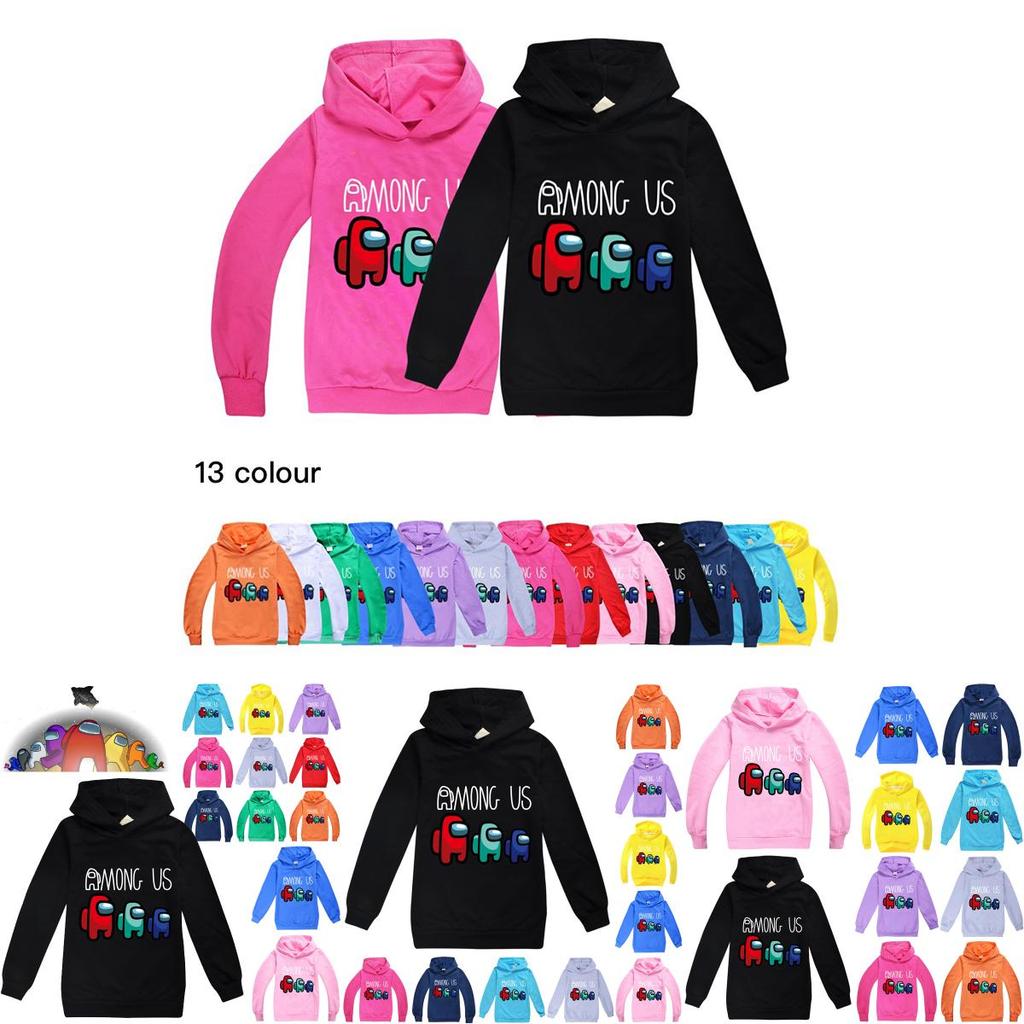 Among Us Game Kids Hoodies Boys Girls Impostor Hooded Sweatshirt Tops Jumpers