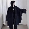 TOWYYO Poncho Einfacher Dolman-Umhang mit Ausgestellter Mehrlagiger Fleece Plus Harajuku und Modern Schmeichelhaft für und Winter Herren-Hoodie, Farbe, Kapuze, Ärmel,