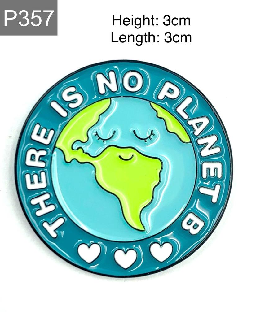 New Enamel Pin World Earth Love No Planet B Metal Connector Gift Birthday 1pc