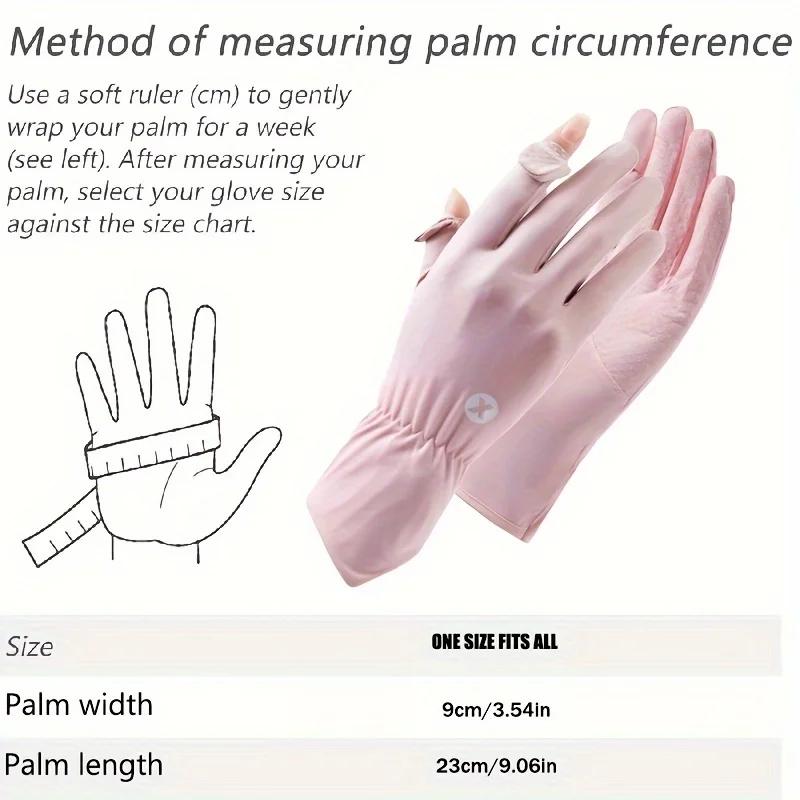 Sunscreen Gloves for Women, Ice Silk, Summer UV Protection, Outdoor Thin Design, Cycling, Driving, Anti Slip