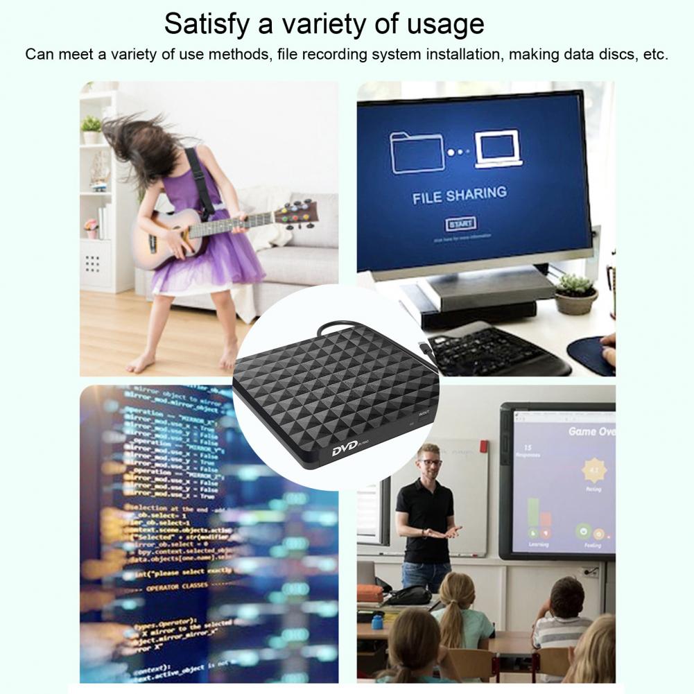 Reliable External Drive  High Reading Speed Anti-vibration External DVD Drive  External USB 3.0 Compact Disk Drive