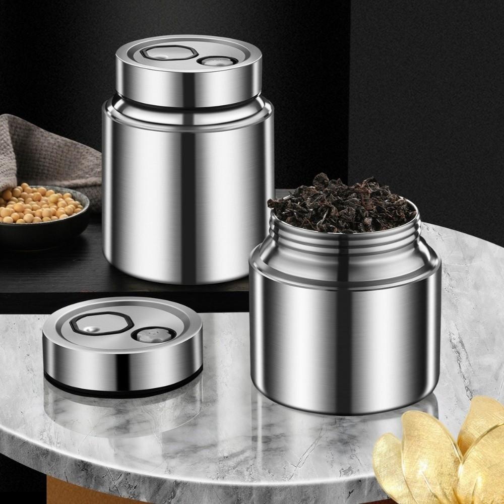 Moisture-Proof Stainless Steel Tea Jar 800/1000/1500/2000ML Jar Container Coffee Shop
