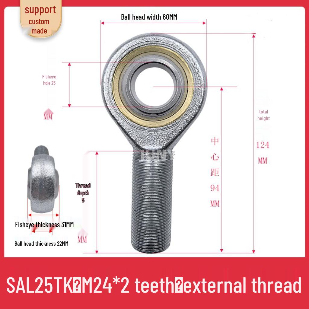 Spherical Plain Bearings: Universal Joint Ball Joint Rod End, Internal SI, External SA, Sizes 5-40