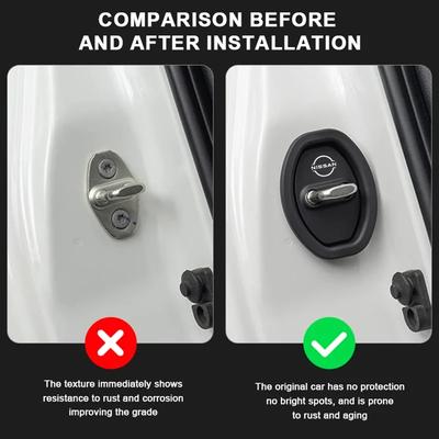 2/4Pcs Car Silicone Door Lock Cover Auto Emblem Accessories For Qashqai Nismo X-Trail T32 T31 J10 J11 Juke Altima Note