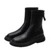 Winter Women's Boots New Autumn/Winter Short Boots Leather Slimming Shoes Thick Soled Elastic Boots Slim Leather Shoes Ladies