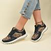 Autumn New Flat-bottomed Leopard Print Lace-up Casual Sports Shoes Women's Foreign Trade Large-size Four-season Single Shoes Running Shoes