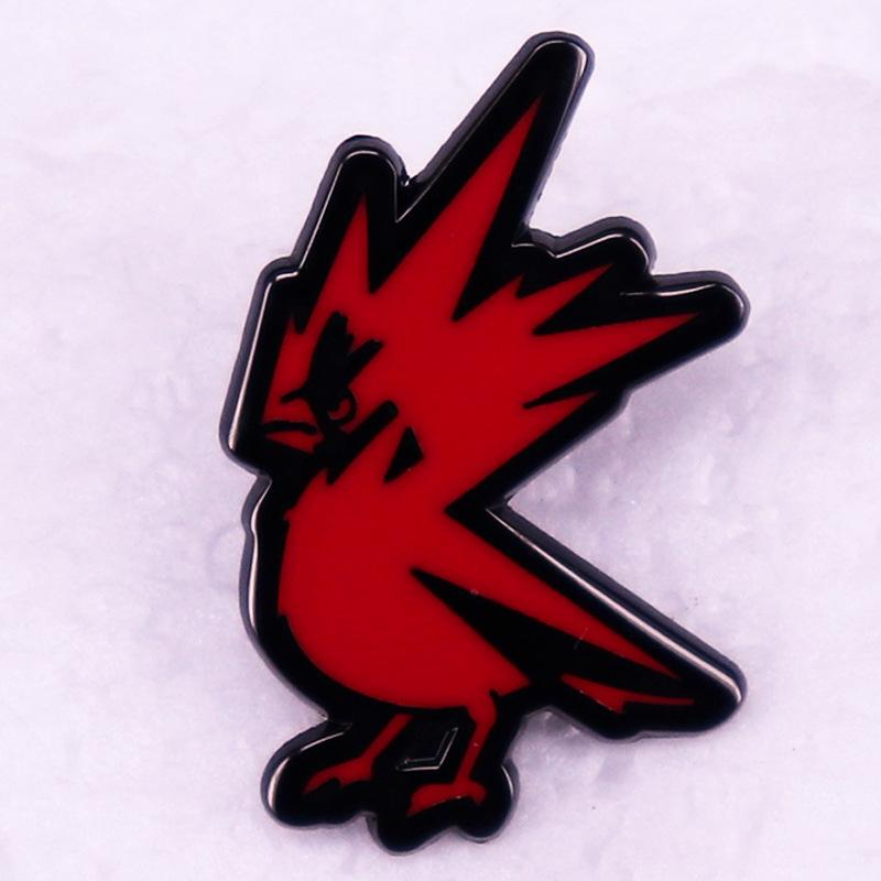 Red Firebird Brooch Cartoon Accessory