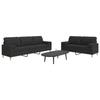VidaXL Set of 2 Sofas with Decorative Cushions Black Fabric, Sofa, Sofa Seat, Relaxing Sofa, Comfortable Sofa, 3278339