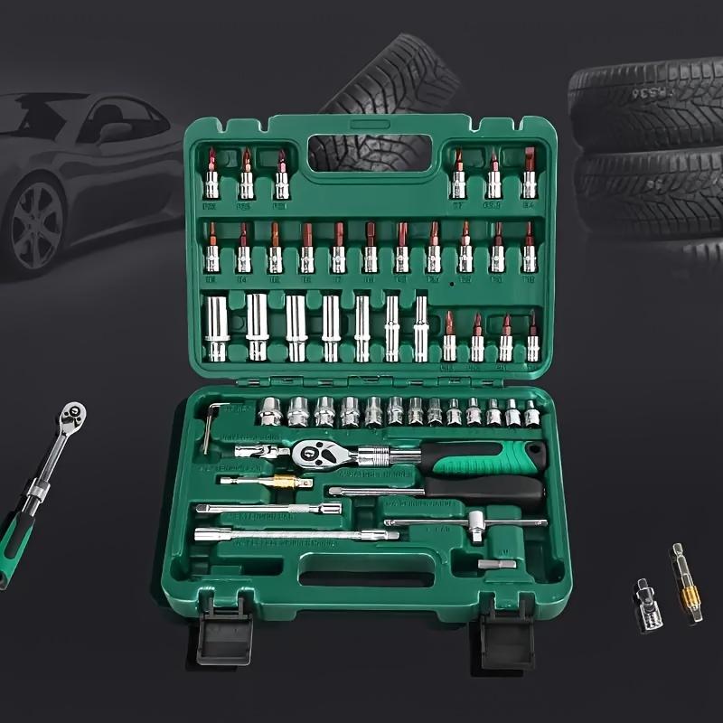 Sada nástrčných klíčů 53 ks Prodlužovací tyč Multifunkční ráčnový klíč Sada ručního nářadí pro opravy motocyklů