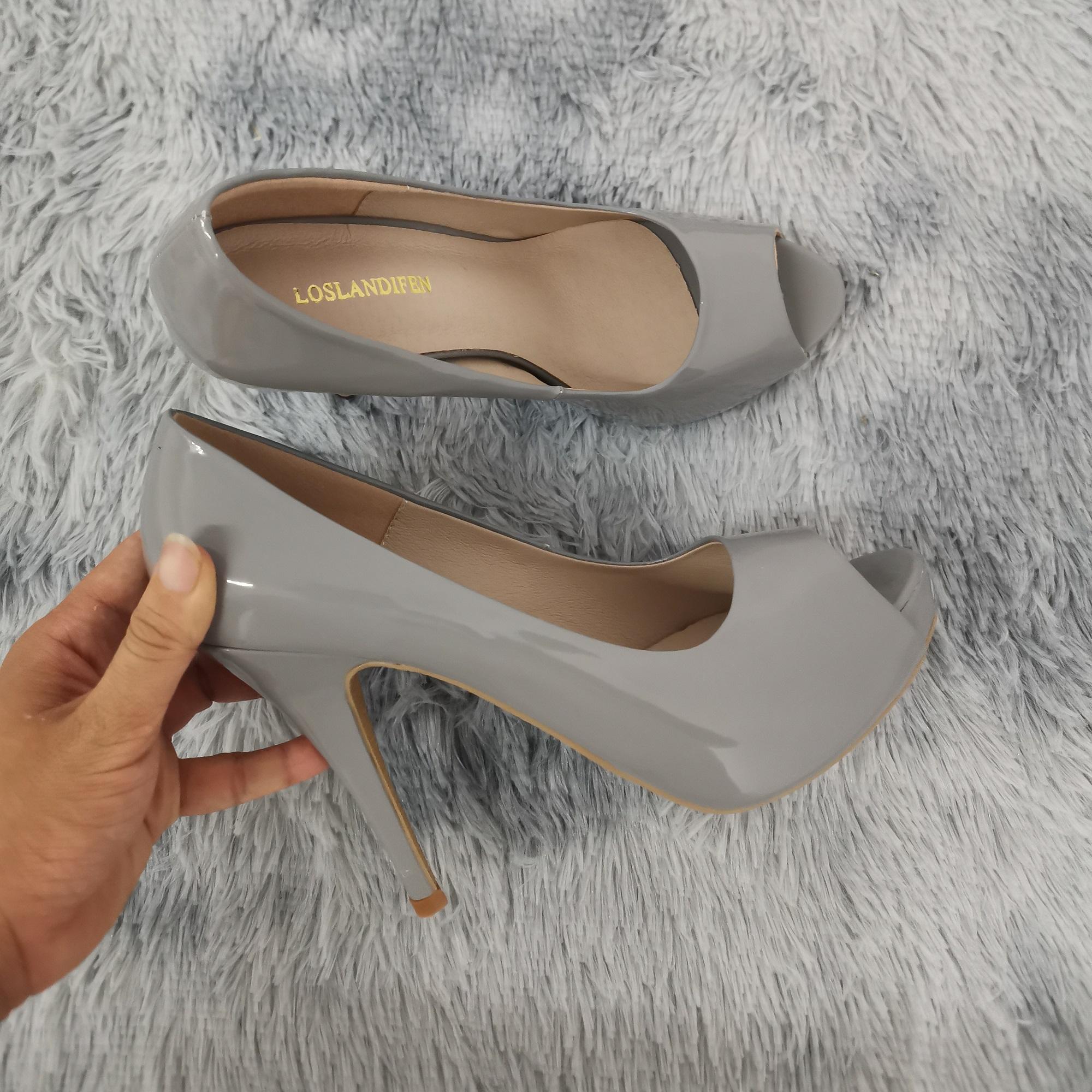 

Женские туфли-лодочки на высокой платформе и высоком каблуке, модные, сексуальные, с открытым носком, 12 см, из лакированной кожи, на шпильке, гладиаторские, для вечеринки, свадьбы, джазовых танцев 38