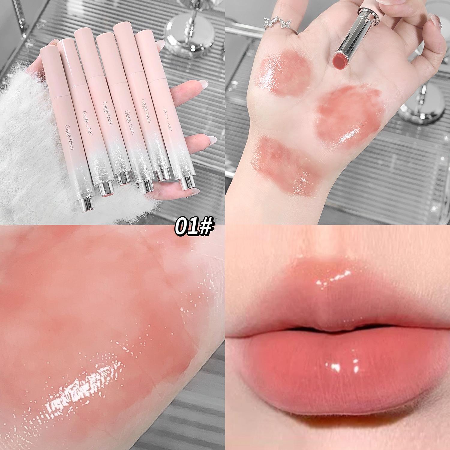 

Блеск для губ, водно-глянцевые зеркальные пухлые губы, увлажняющий и нелипкий, стойкий, молодой бальзам для губ для женщин.