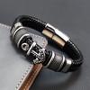 Pulsera Vikinga de Ancla para Hombre con Amuletos, Pulsera de Cuero Trenzado de 16 Hilos, Hebilla Deportiva de Acero Inoxidable, Joyería, Regalo para Amigos
