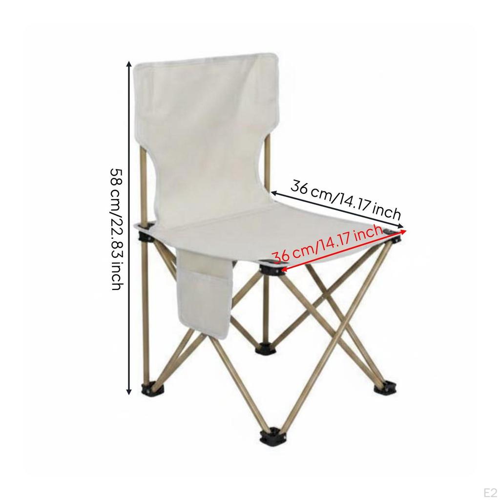Tragbarer Campingstuhl Faltbarer Angelhocker mit Rückenlehne für Strand, Angler