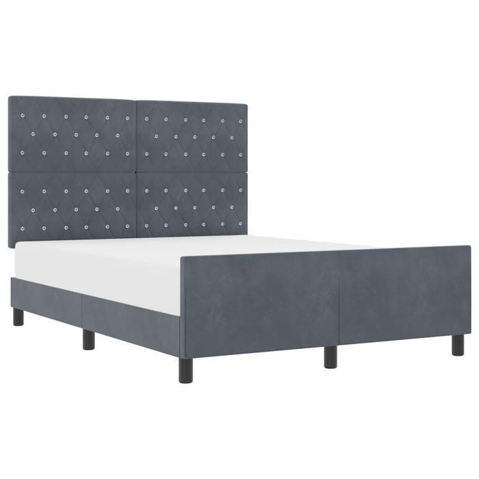 vidaXL Bed Frames Dark Grey 140x200 Cm Velvet 3344880