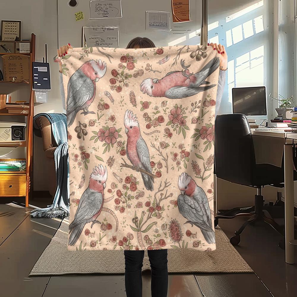 

Retro Animal Parrot Horse Print Flannel Blanket High quality Comfortable for All Seasons Home Decor Warmth and Comfort Perfect for Christmas Gifts 80cm x 120cm