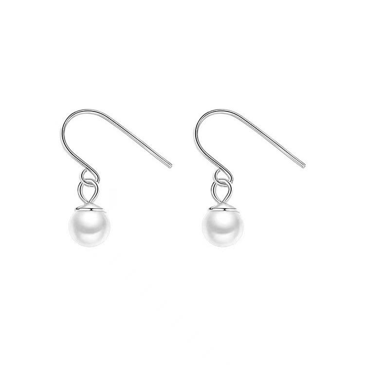 New Trendy 2021 Artistic French 925 Sterling Silver Needle Earrings with Mother-of-Pearl