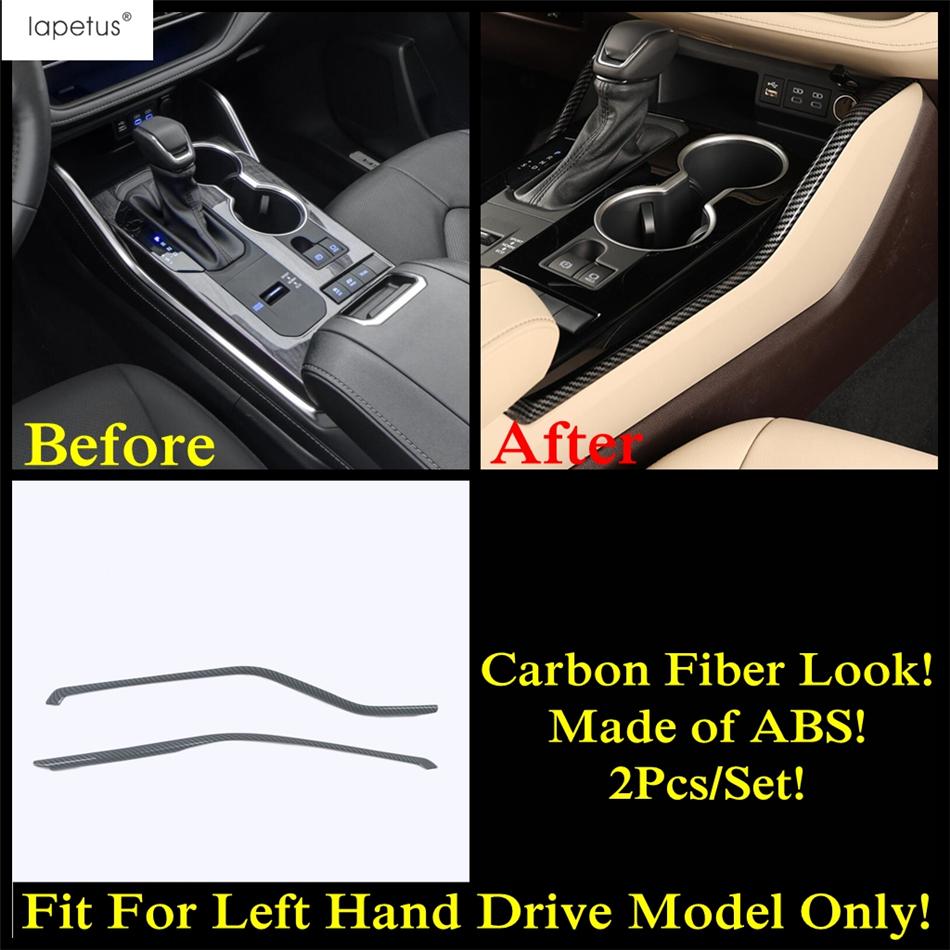Carbon Fiber Window Lift / Gear Shift Panel / Water Cup / Air AC Cover Trim Accessories For Toyota Highlander / Kluger -2025