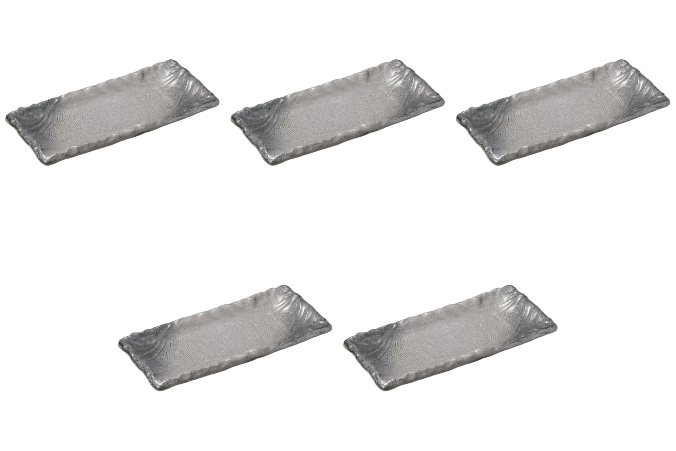 

Set of 5 Atka Mackerel Plates x 15 x Large Rectangular Banko Setomonohonpo [32 3.5 cm] Plates, Ware,