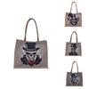 Stylish Urban Skull Canvas Tote Bag For Women Large Capacity Fashionable Design