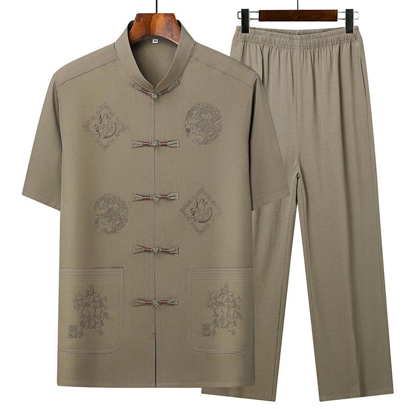 Men's Summer Chinese Style Tang Suit Set
