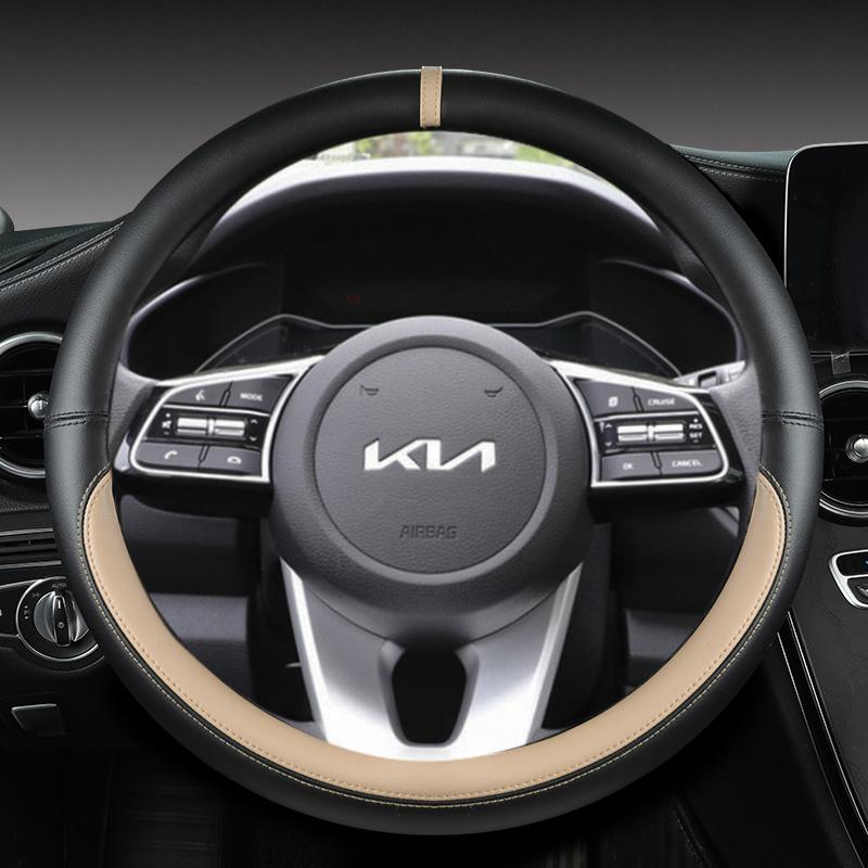 Car Steering Wheel Cover 38cm Leather For KIA K5 KX5 K2 K3 GT Brand Rio Cerato Sportage Stinger EV6 EV6 GT EV6 GT-line 2021 2022