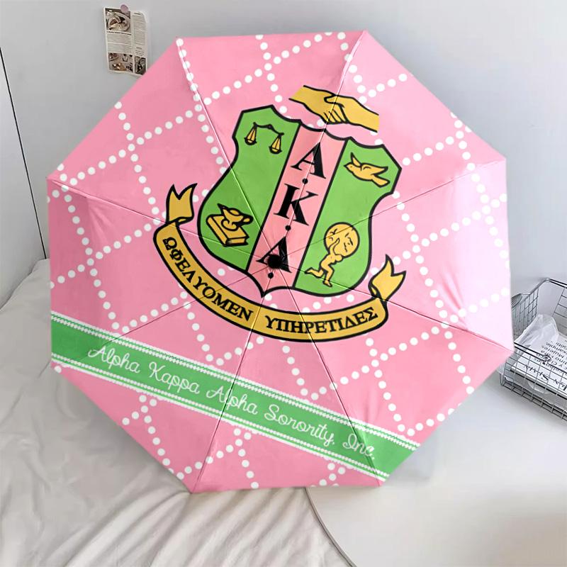 1 PC Automatic Folding Umbrella - Aka Pattern Portable Foldable Design With 8 Ribs Christmas Birthday Gifts