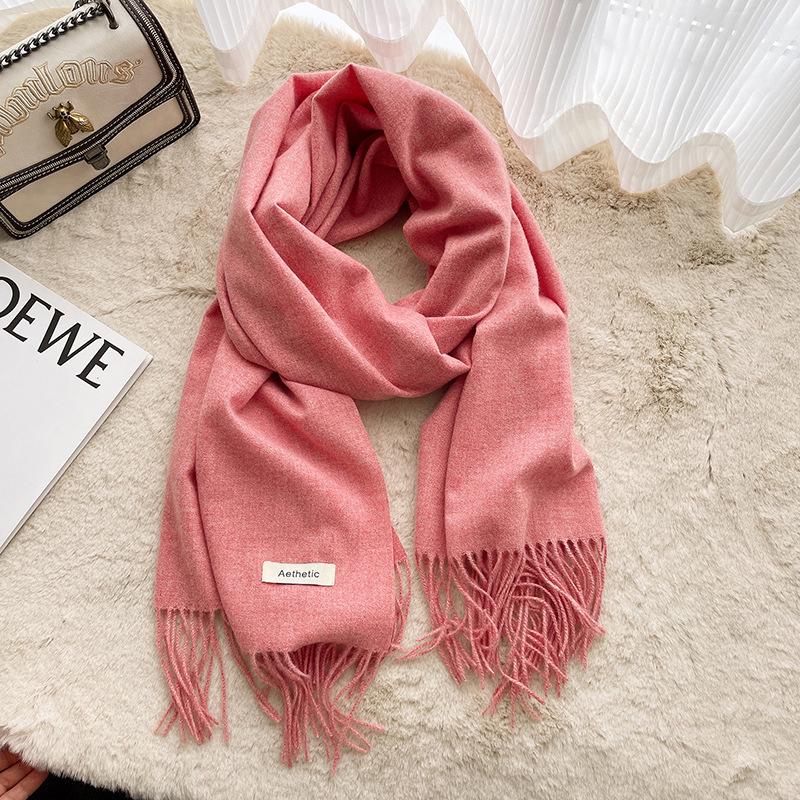 Korean Style Women's Imitation Cashmere Scarf: Cozy Autumn and Winter Shawl for Men and Women