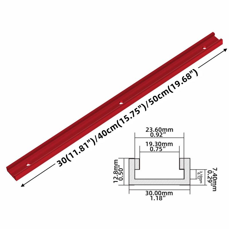T Track 30-50cm, Aluminium T-track Woodworking Standard Miter Gauge Guide Chute T Track T Slot Wood Tool for Workbench Table Saw