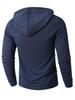 Men's Casual Long Sleeve Hooded Pullover with Drawstring and Buttons for Autumn/Winter