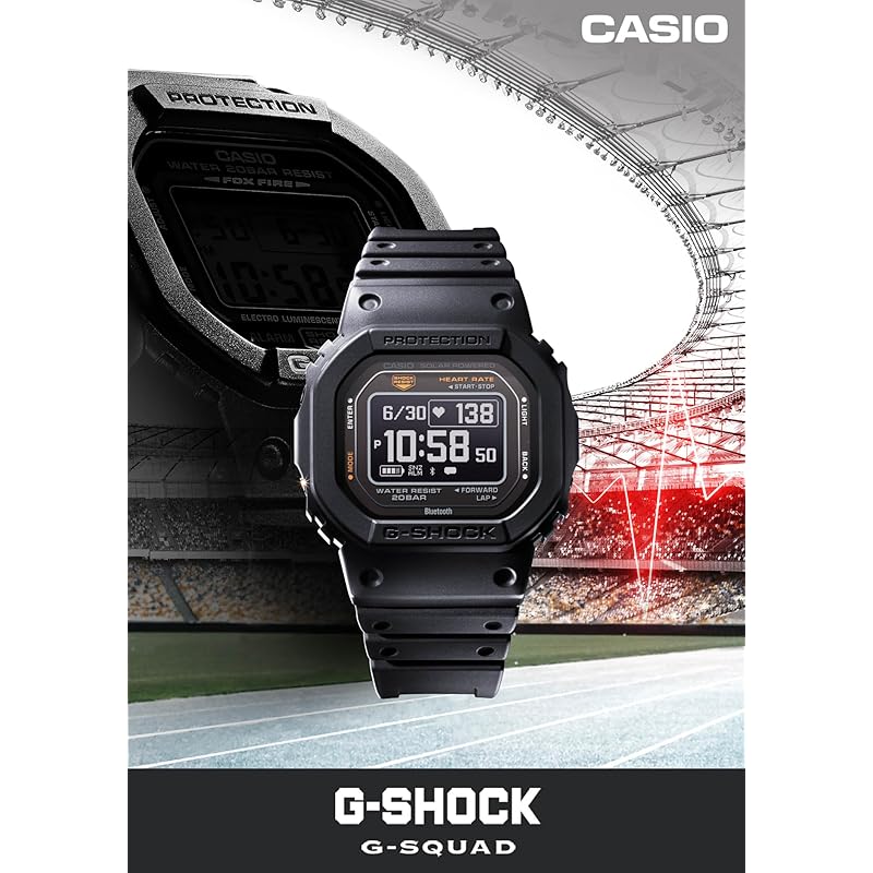 Casio G-Shock Watch [Official Japanese Product] G-SQUAD Heart Rate Monitor with Bluetooth, DW-H5600MB-1A4JR, Men's, Black