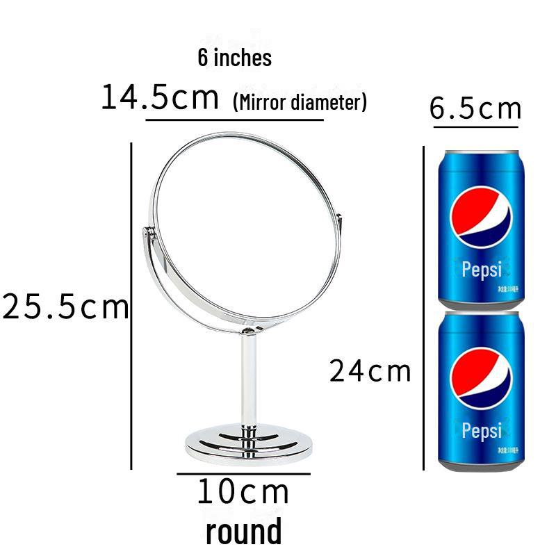 European Style Stainless Steel Dual-Sided High-Definition Makeup Mirror
