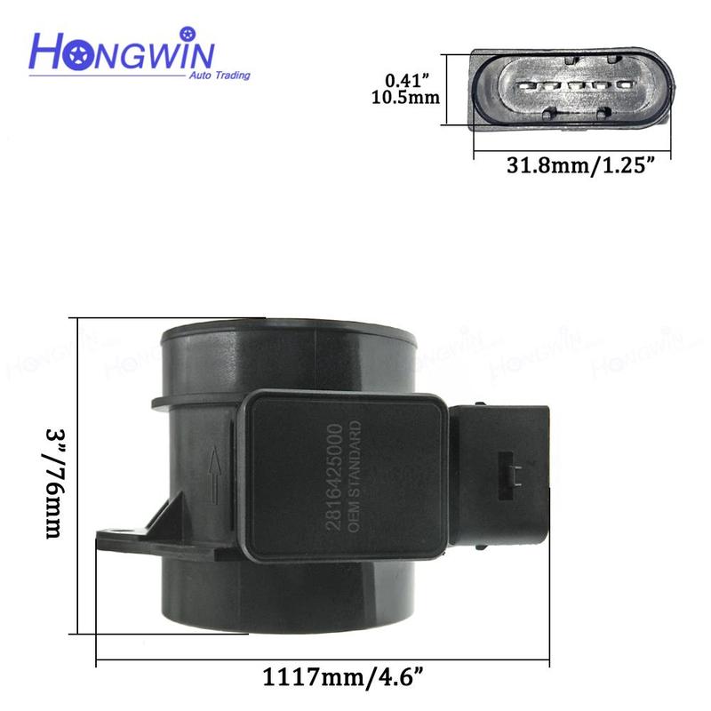 Mass Air Flow Sensor For Kia Sportage Hyundai Sonata Elantra Tucson 5WK96431 5WK96491 28164-23720 28164-23700 28164-25000 5S2982
