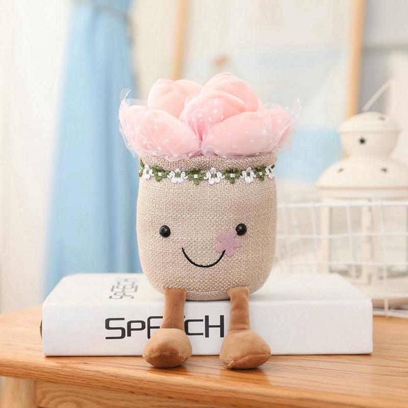 Artificial Dragon Beard Tree Pot Fleshy Hand Flower Plush Toy Cute Plant Series Home Decoration Girls Creative Gift