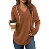 Women S V Neck Hooded Long Sleeve Casual Fall Sweatshirt
