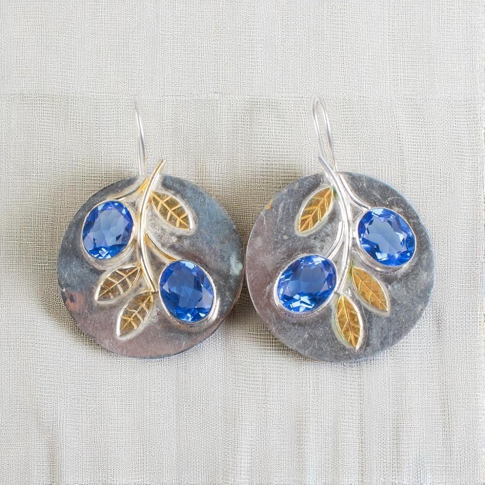 

Натуральный танзанит Драгоценный камень 925 Стерлинговое серебро Ювелирные изделия Ручной работы Серьги 1,77 EE-81-12