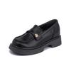 Grape mother spring new small height increase platform loafers women French retro campus style small leather shoes women