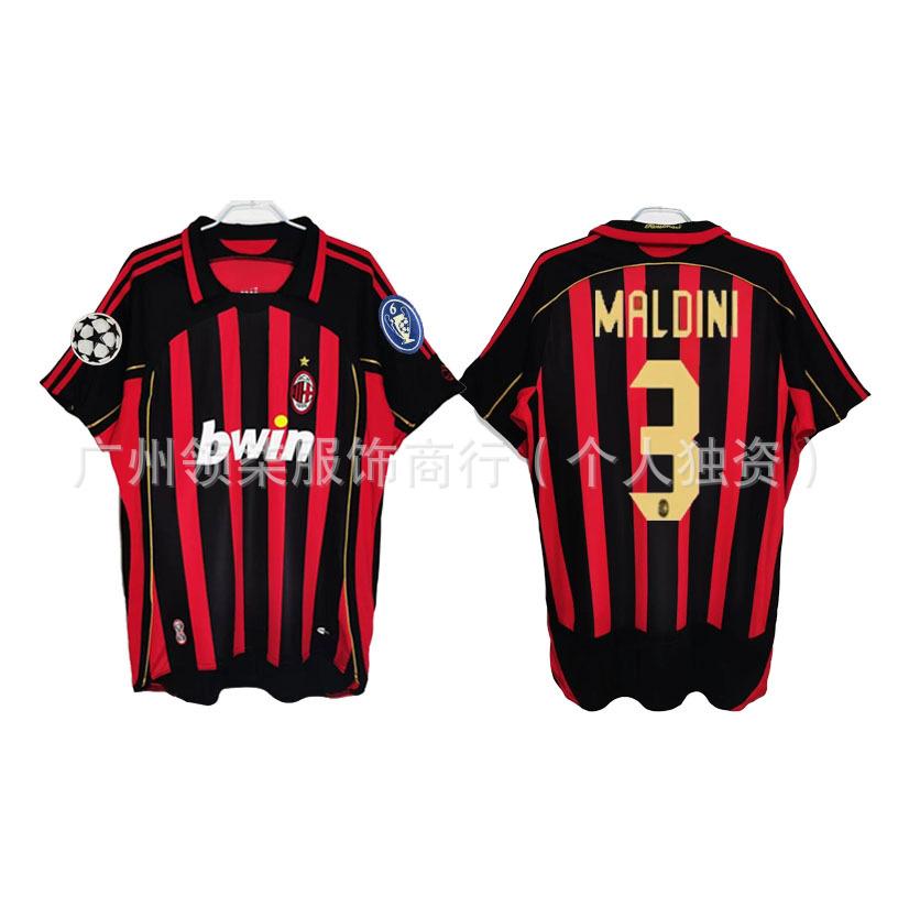 AC Milan retro jersey 0607 season Kaka Maldini Ronaldini Ronaldinho Pirlo collector's edition football jersey