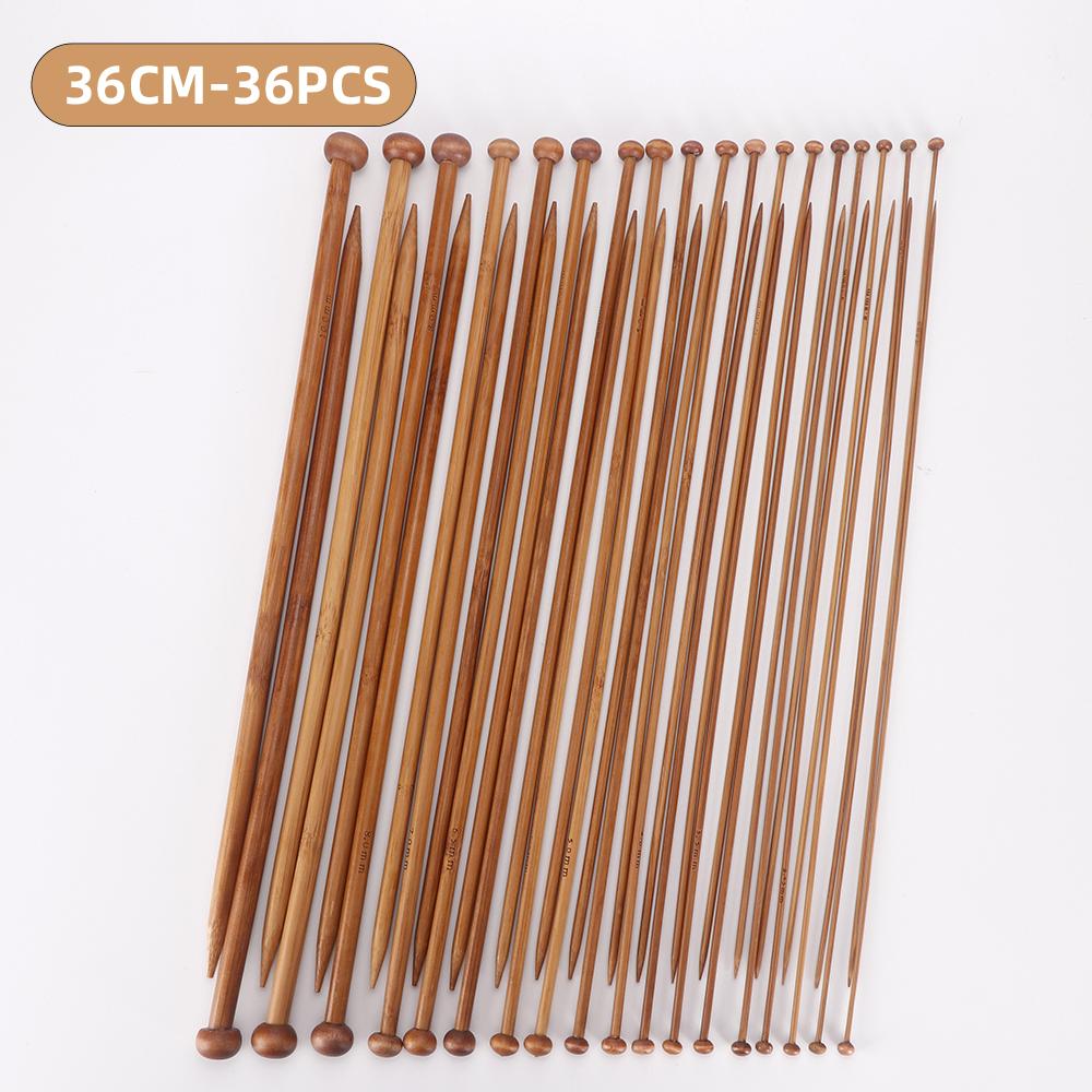 Set di Ferri da Maglia in Bambù da 18 Paia, Ferri da Lavoro a Maglia Singoli in Legno, Misure 2-10mm, Kit Artigianale per Maglia di Maglioni e Coperte per Tutte le Stagioni