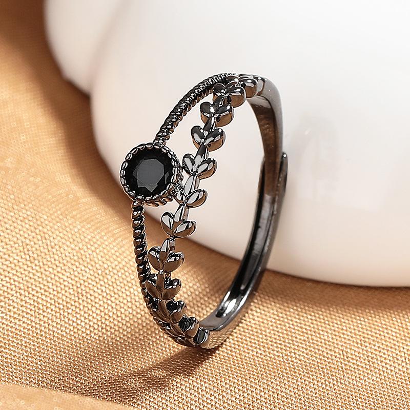 

Personalized Dark Wheat Ears Double-layer Ring Women s 2026 New Niche Plain Ring Open Middle Ring Cold Wind Index Finger Ring Tide Resizable