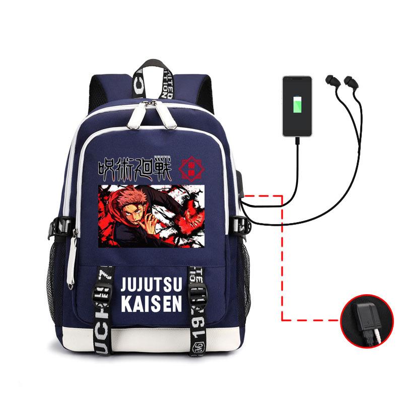 Spell Return Backpack Male Animation Headphones School Bag Usb Charging Large Capacity Backpack Pattern