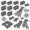 MOC 110 peças 25 Estilos Conjunto de Trilhos de Trem da Cidade Cruzamentos de Agulha Única Trilhos Blocos de Construção Brinquedos Técnicos para crianças