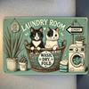 Vintage Metal Cat Laundry Sign, Retro Kitten Wall Art for Laundry Room, Man Cave, Garage, Bar, Home Decor