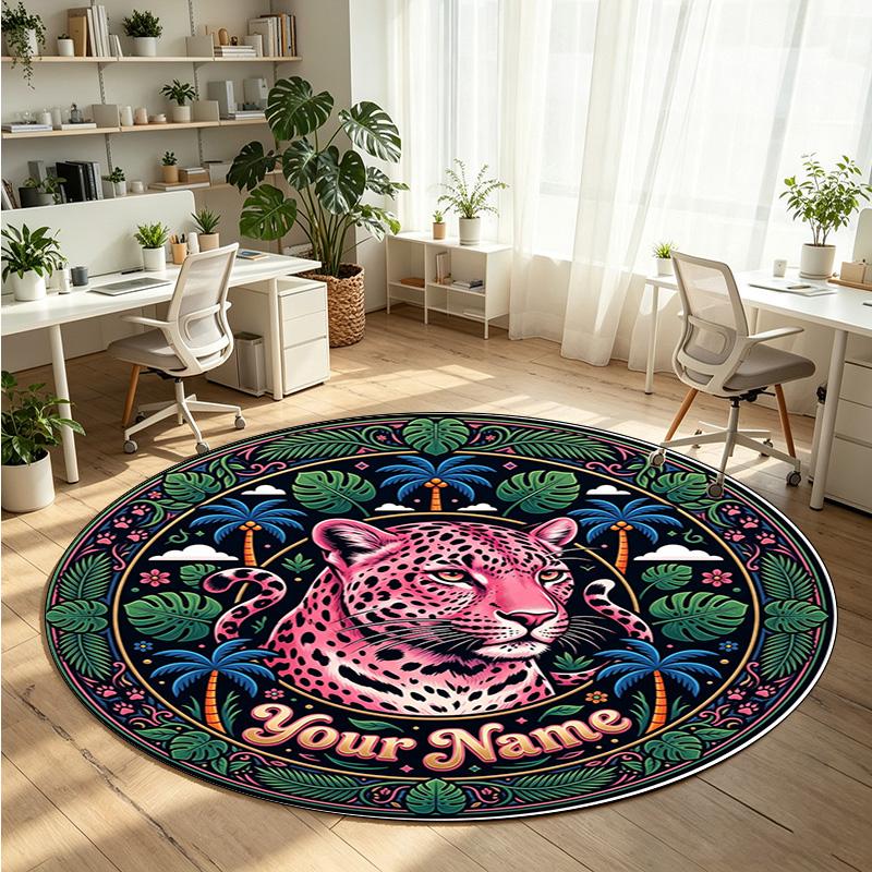 Animales salvajes (324) Alfombra de Terciopelo Redonda con Cristales Personalizada con Nombre y Texto Felpudo Personalizado Decoración del Hogar Alfombra de Cristal Antideslizante