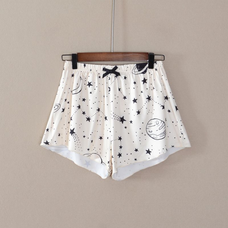 

2023 Summer New Product Women s Clothes Shorts Sweet Elastic-Waist Straight-Leg Pants Print Casual Pants Slim Looking Fashion Apricot Single code