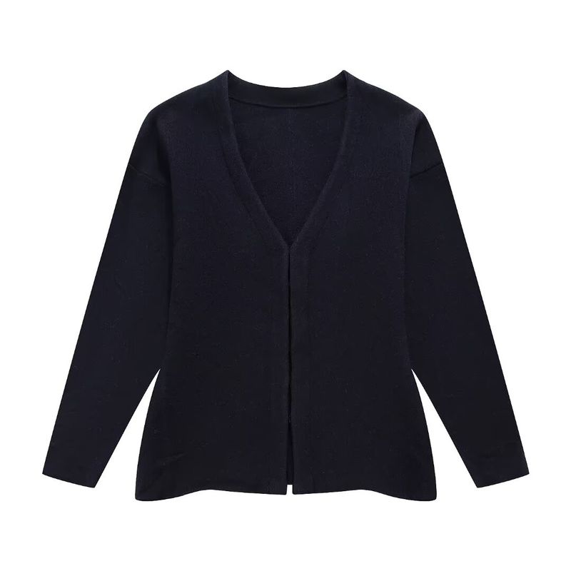 Spring New Commute Style V Neck Loose Sleeves Knitting Outwear 5536160 Texture Mini Skirt 5536161